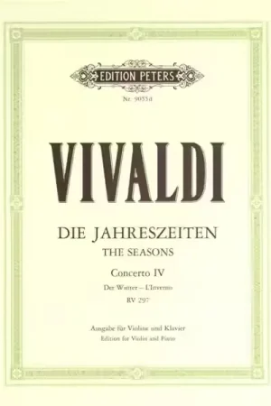 Edition Peters Vivaldi Antonio - The Four Seasons Op.8 No.4 In F Minor 'winter' - Violin And Piano - Commandez maintenant