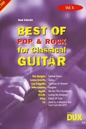 Edition Dux Best Of Pop & Rock For Classical Guitar Solf. & Tab Vol.4 - Meilleure vente