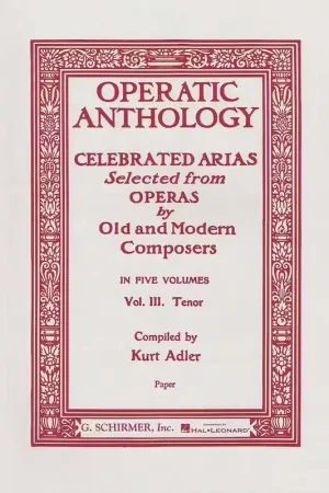 Schirmer OPERATIC ANTHOLOGY VOL. 3 - TENOR ET PIANO - Aujourd'hui seulement