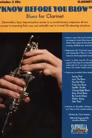 Santorella Publications Know Before You Blow Blues For Clarinet + 2 CD - Commandez en ligne