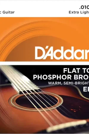 Prix imbattable - D'addario And Co EFT15 Flat Tops Phosphor Bronze Extra Light 10-47
