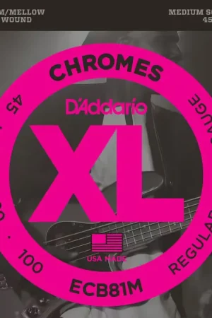 Liquidation - D'addario And Co ECB81m Chromes Medium Scale Regular Light 45-100