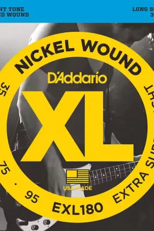 D'addario And Co EXL180 Nickel Wound Extra Long Scale Super Light 35-95 - Prix mini