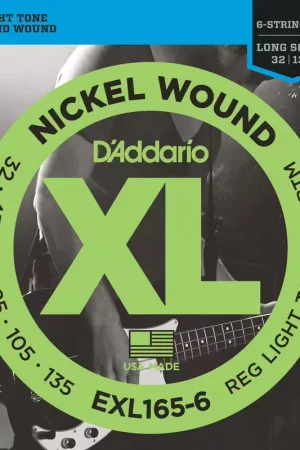 D'addario And Co EXL165-6 Nickel Wound Long Scale Regular Light Top 32-135 - Coup de cœur des clients