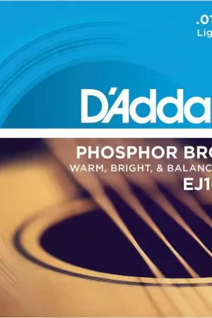 D'addario And Co EJ16-10P Pack 10 Phosphor Bronze Light 12-53 - Vente flash