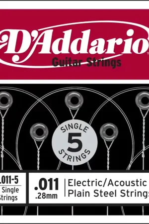 Premium | D'addario And Co PL011-5 Plain Steel 11 5-pack