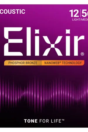 Nouveau chez nous | Elixir 16077 Nanoweb Phosphor Bronze Light/medium 12-56