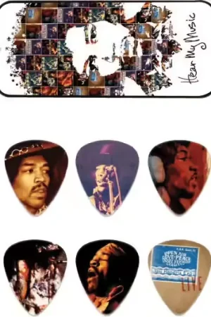 Haute qualité | Jim Dunlop 6 x Jimi Hendrix Hear My Music Medium Boîte