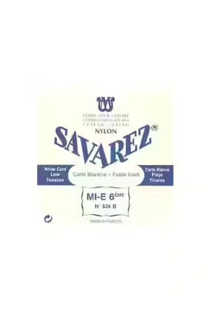 Savarez 526B MI-6 Carte Blanche Tirant Faible (Unité) - Haute qualité
