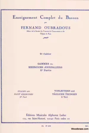 Leduc Oubradous - Enseignement Complet Du Basson Vol.2 - Prix cassé