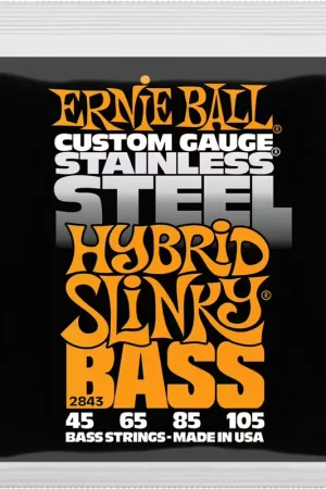 Ernie Ball 2843 Custom Gauge Stainless Steel Hybrid Slinky 45-105 | Quantité limitée