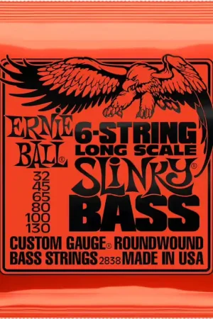 Profitez-en | Ernie Ball 2838 Custom Gauge Roundwound Slinky Long Scale 6C 32-130