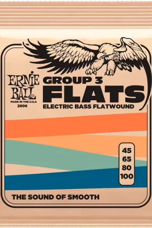 Ernie Ball 2806 Custom Gauge Group III Flatwound 45-100 - Économisez maintenant