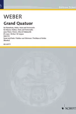 Super offre - Schott Weber - Grand Quatuor En Si Bémol Majeur Wev P.5 - Violon Alto Violoncelle Et Piano