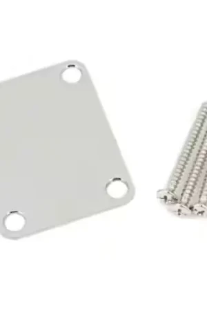 Fender 4-bolt Vintage-style Neck Plate "plain" (no Serial Number Or Logo) (chrome) - Excellente qualité