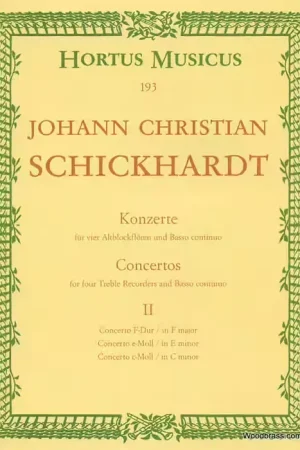 Offre exclusive | Barenreiter Schickhardt J.C. - Sechs Konzerte FüR Vier Altblockflöten Und BC - Heft 2
