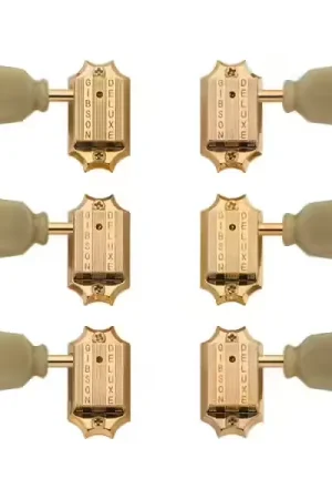 Profitez-en | Gibson Accessories Deluxe Green Key Tuner Set Vintage Gold