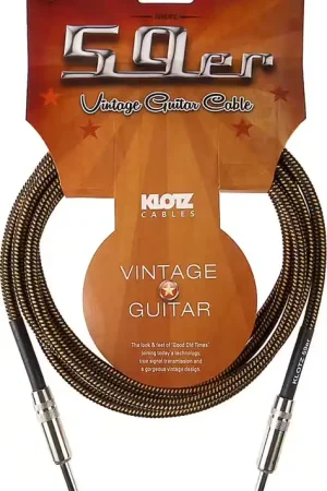 Incontournable - Klotz Jack Guitare 59 Vintage Noir / Jaune 4,5 M