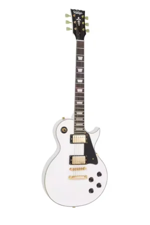 Haute qualité - Vintage Guitars V100Aw Gold H/W Arctic White