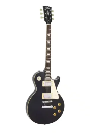 Vintage Guitars V100Blk Chrome Hardware Gloss Black | Prêt à expédier