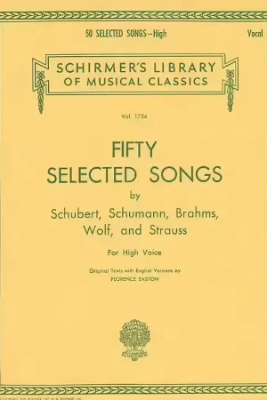 Commandez dès maintenant - Schirmer 50 SELECTED SONGS - HIGH VOICE