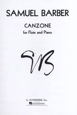 Nouveau | Schirmer SAMUEL BARBER CANZONE - FLUTE