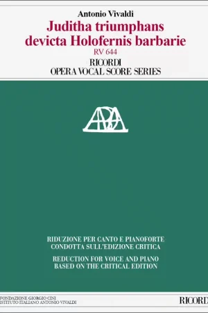 Derniers jours | Ricordi Vivaldi A. - Juditha Triumphans Sacrum Militare Oratorium -CHANT-piano