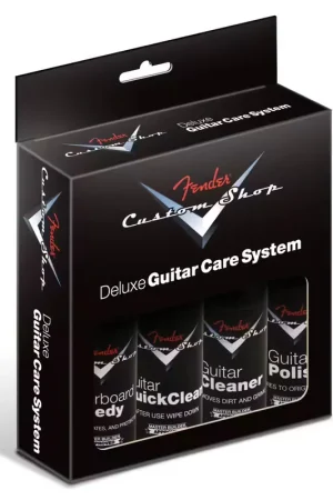 Fender Custom Shop Custom Shop Deluxe Guitar Care System 4 Pack Black | Expédition rapide