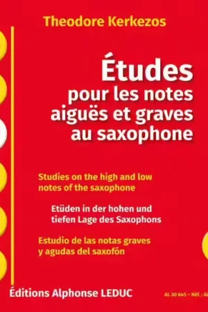 Premium | Leduc Kerkezos Theodore - Etudes Pour Les Notes Aiguës et Graves Au Saxophone