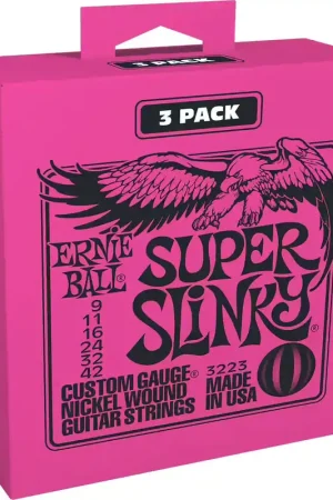 Petit prix - Ernie Ball 3223 Super Slinky 9-42 Pack de 3
