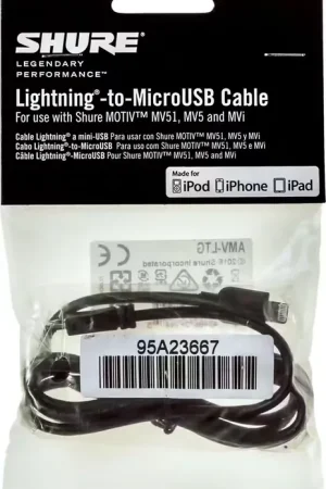 Dernières unités - Shure Câble Micro USB - Lightning 1 M