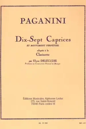 Leduc Paganini N. - 17 Caprices et Mouvement Perpetuel - Clarinette | Très apprécié des clients