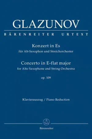Barenreiter Glazunov A. - Concerto For Alto Saxophone Op.109 - Saxophone & Piano | Tendance