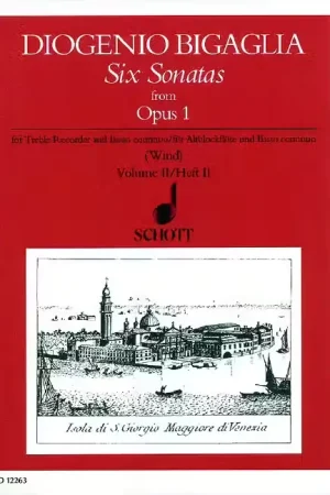 Schott Bigaglia - Six Sonatas Op. 1 - Treble Flute A Bec et Basso Continuo - Achetez dès maintenant