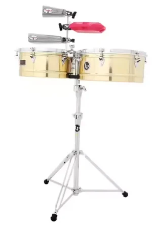 Latin Percussion LP1415-B - 14" Et 15" Timbales Prestige Solid Brass - Très demandé