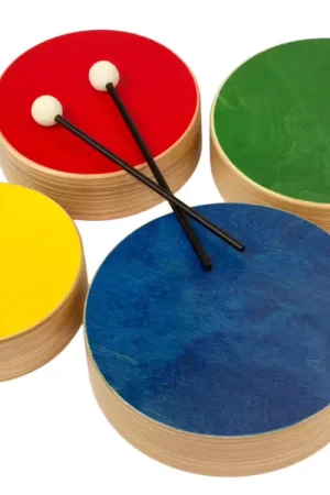 Premium - Rohema Set De 4 Toms De Couleur En Bois + 2 Baguettes - 3+