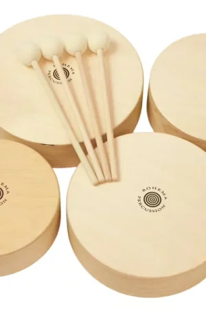 Bon plan - Rohema Set De 4 Toms En Bois + 4 Baguettes - 3+