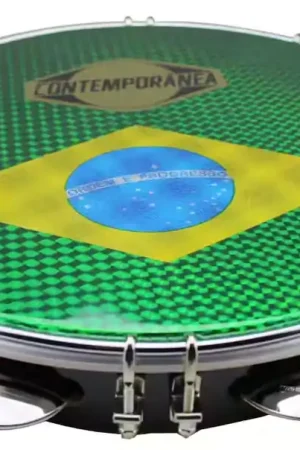 Remise | Contemporanea C-PL10-01B - Pandeiro 10" Noir - Drapeau Brésil