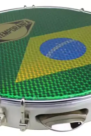 Contemporanea C-PL10-01W Pandeiro 10" White Drapeau Brésil - Offre spéciale