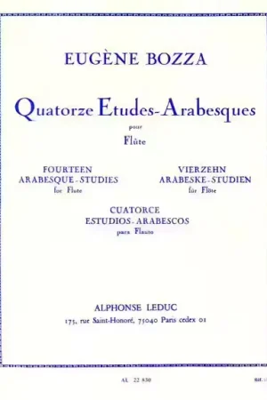 Très bien noté - Leduc BOZZA EUGENE - 14 ETUDES ARABESQUES POUR FLUTE