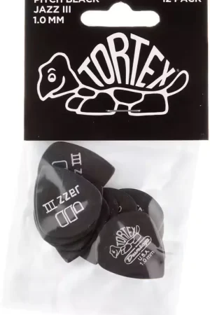 Haute qualité | Jim Dunlop 12 x 1,00mm Tortex Pitch Black Jazz III