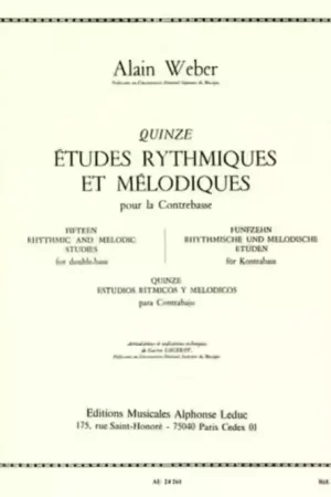 Produit phare - Leduc Weber Alain - 15 Etudes Rythmiques et Melodiques Pour La Contrebasse