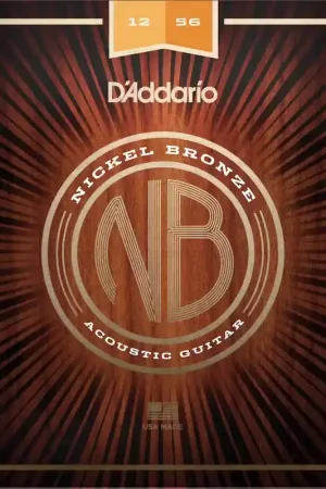 D'addario And Co NB1256 Nickel Bronze Light Top / Med Bottom 12-56 - Soldes
