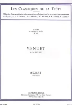 Offre exceptionnelle | Leduc Mozart W.a. - Menuet De M. Duport - Flûte et Piano