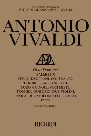 Ricordi Vivaldi - Dixit Dominus. Salmo 109 RV 595 - Score - Nouveau