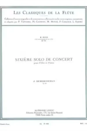 Tout nouveau | Leduc Demersseman J. - Sixieme Solo De Concert Op.82 - Flute