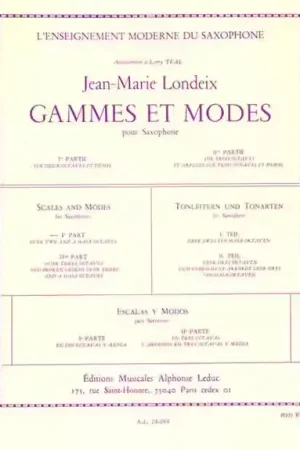 Nouveau produit - Leduc Londeix J.M. - Gammes et Modes - Saxophone Solo