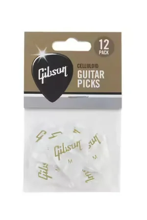 Gibson Accessories Médiators Pearloid White 12 Pack Medium - Ajoutez au panier