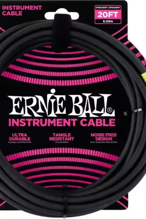 Ernie Ball Cables Instrument Classic Jack/jack 6M Noir | Top des ventes