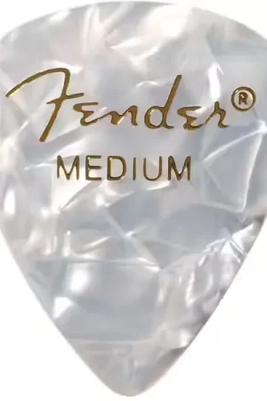 Prix cassé | Fender Premium Celluloid 351 Shape Picks Medium White Moto 12 Pack
